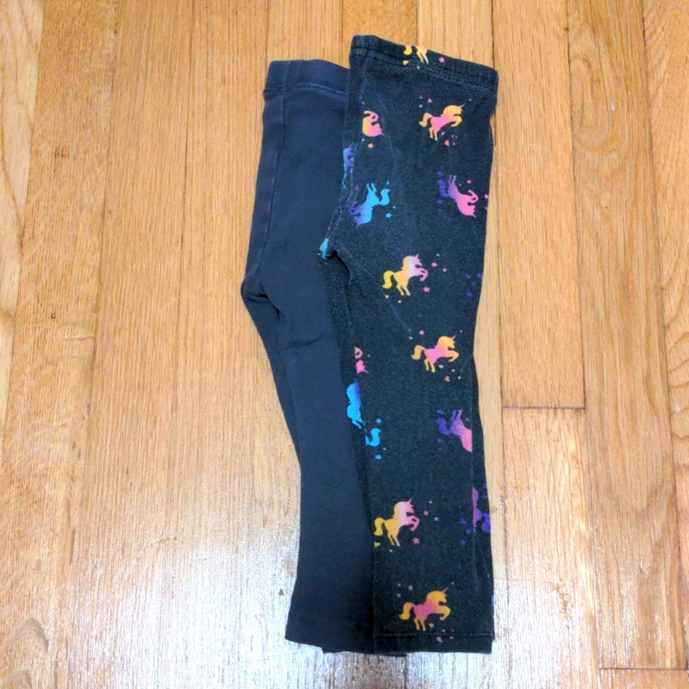Toddler leggings (grey and unicorn print)